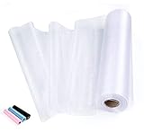 ABSOFINE 35m x 29cm Rolle Organza Transparenter Stoff Tischläufer Tüllstoff Dekorativ Tuch für Hochzeit Tischedeko,Stuhl Schleifen, Tischläufer, Party Geschenke, DIY Basteln (Weiß)