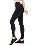 BALEAF Damen Radlerhose mit 3D Sitzpolster Tights Lange Fahrradhose Schwarz M