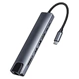 CGGA Dockingstation für Laptop 8-in-1, Typ C, Periphärischer Dockingstation, USB-Adapter mit SD/TF-Kartenleser, kompatibel mit 65 W PD HDMI (Farbe: Schwarz)