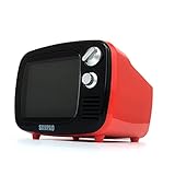 LESDIY Sanpao Mini Android TV, 3,5 Zoll Mini Retro Spielkonsole Fernseher mit Fernbedienung + Android 7.1 + Bluetooth + USB, HDMI-S