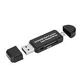 Agatige SD-Kartenleser, OTG/USB-Multifunktions-SD/TF-Kartenleser/-Schreiber für PC-Handy-Laptop(Schwarz)