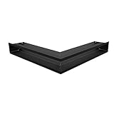 KRATKI Lüftungsgitter LUFT | offenes Eckkamingitter 560 x 560 x 90 mm | Schwarz | Abluftgitter für Kamin Belüftung | Lufteinlass in einem Winkel von 45 Grad | Ideal für moderne I