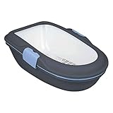 Katzentoilette Berto Katzenklo Ohne Deckel XXL Katzen Cat Litter Box Katze Eck Toilette offen Jumbo ecktoilette 39 × 22 × 59 cm, Trix