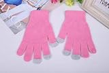 Damen Gestrickte Winterhandschuhe Gestrickte Damen Herbst Winter Warme Dicke Handschuhe Touchscreen Skihandschuhe -Style 2 Pink-One S