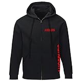 VIMAVERTRIEB® Kapuzen Sweatshirt Jacke Augsburg - Brust & Seite - Druck:rot - Shirt Sweatshirtjacke Fußball Fanartikel Fanshop - Größe:2XL schw