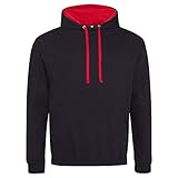 Just Hoods Varsity Kapuzenpullover XXXXL Jet Black/Fire R