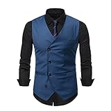 Jacke Herren Ärmellos V Ausschnitt/Revers Weste Herren Vintage Einfarbig/Kariert Business Lässig Weste Herren Mode Britischer Stil Anzüge Weste H