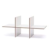 Tojo Hochstapler I Einsatz Modul mit 6 Fächern für modulares Regalsystem I Individuelles Wandregal, Bücherregal, CD Regal I Erweiterung für MDF Regal I Farbe Weiß