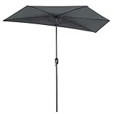 SONGMICS Sonnenschirm, Ø 270 cm, halbrund, Marktschirm, UV-Schutz bis UPF 50+, Gartenschirm, Terrassenschirm, Balkonschirm, ohne Ständer, für Garten, Balkon und Terrasse, rauchgrau GPU31GY