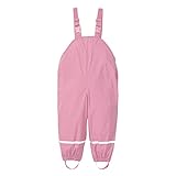 TinaDeer Kinder Mädchen Jungen Regenlatzhose, Kinder Regenhosen, Unisex Matschhose, wasserdichte Atmungsaktiv Matschhose Overalls, für Jungen Mädchen Latzhose Skihose Wanderhose (Rosa, 92/S)