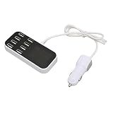 Shanrya USB-Auto-Display-Ladegerät, Multifunktions-PC + ABS-Sicherheitsgarantie 8-Port-USB-Auto-Ladegerät-Adapter mit Digitalanzeige für für IOS