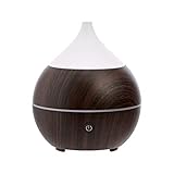 Amazon Basics Ultraschall-Aromatherapie-Diffusor für ätherisches Öl, 200 ml, mit Bluetooth-Lautsprecher, Basis aus dunklem H