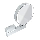 Emco Kosmetikspiegel rund, mit Beleuchtung, mit Gelenkarm, 3 7-Fach vergrößert, Spiegel beidseitig – 109506017, Metall, chrom, One S