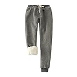 Hosenanzug Damen Super Dicke Leggings Winter Warme Sporthose mit Kordelzug Fleece Gefütterte Jogginghose Einfarbig Mode Freizeithose Lang Hosen Weich Lose Laufhosen Tägliches Trag
