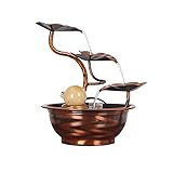 jinyi2016SHOP Tischplattenbrunnen Reine Kupfer kleine Tischplatte Wasserbrunnen - Indoor-Desktop-Wasserfall-Brunnen-Wohnzimmer Feng Shui-Räder Glück Chinesisch-Hausmöbel Füllfederbundungsdek