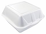 200 x Hamburger-Box Giant XXL • 215 x 210 x 105 mm • mit Klappdeckel • PS • weiß • laminiert • stabil • Einweg-Verpackung (200 Stück)