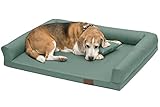 Orthopädisches Hundebett Große Hunde waschbar - Hundesofa, Hundekörbchen, Hundecouch mit Rand und abnehmbarem Bezug - Lucky L / XL 120x90 cm Dunkel Mint (Nr.55)