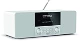 TechniSat DIGITRADIO 4 - Stereo DAB Radio (DAB+, UKW, Bluetooth-Audiostreaming (Empfang), Kopfhöreranschluss, AUX-Eingang, Radiowecker, OLED Display, 20 Watt RMS, Elac Lautsprecher) weiß