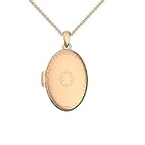 Medaillon oval groß Rosegold hochwertig vergoldet Amulett antik Vintage (Medalion, Medallion) Rose rosé zum Öffnen antik, aufklappen, aufklappbar mit Kette für Foto FF102 VGRS45