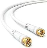 5m SAT TV Antennenkabel Koaxial Kabel Kabelmodem Kabel FullHD HDTV DVB-S DVB-S2 Radio DAB Vergoldete Metallstecker Weiß