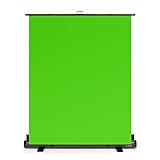 Grüne Leinwand mit Ständer, Chroma-Key-Leinwand, 71' × 59', Ausfahrbarer Green Screen, Knitterfreier Grüner Hintergrund, Luftkissenrahmen, Dunkelgraues Gehäuse, Ideal für Live-Streaming und Sp