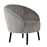 HIC High in the clouds Modern Wohnzimmer Sessel Sitzhöhe 40cm mit U-förmige Tuftingbespannung Lounge TV Sessel für Wohnzimmer und Schlafzimmer Sofa Stuhl bis Grau 150 kg