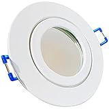 LED Bad Einbaustrahler 230V inkl. 6 x 7W SMD LM Dimmbar Farbe Weiß IP44 Einbauleuchte Aqua Warmweiß Warmweiß