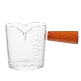 Cabilock Milchkännchen Glaskanne Milchkanne Glas Sauciere Latte Art Kännchen Pitcher mit Griff Ölspender Cappuccino Tassen Espresso Krug Schälchen Sahne Kanne für Kaffee Milch Aufschäumen T