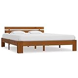 Bettgestell, Schlafzimmerbett Bettkasten Gestell Designbett Bett Jugendbett Bettgestell Honigbraun Massivholz Kiefer 180×200