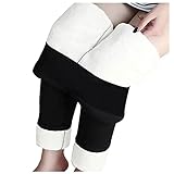 Thermoleggins Damen Lang High Waist Fleece Thermo Hose Winter Warme Jogginghose Gefüttert Thermohose Elastische Strumpfhosen Yogahosen Ski T