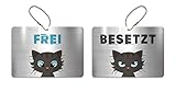 KaiserstuhlCard Magnete Türschild BESETZT FREI Schild WC Kinderzimmer Deko Anhänger Wendeschild 14,8 cm x 10,5 cm Katze Symb