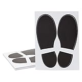 Juvale Fußabdruck-Aufkleber (Set, 32 Paar) - Selbstklebende Markierungsfüße, Bodenmarkierung Fußform, Bodenaufkleber - Ideal für Schule, Tanzstudio, Partyzubehör - Schwarz, 18 x 6,6