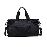 WGHD Rucksack, Sporttasche Herren Damen Reisetasche Mit Fach GroßE KapazitäT Wochenendtasche Gym Fitness UmhäNgetasche Schw