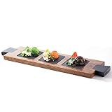 Slate Sushi-Tablett-Platten flach rechteckig, Steinfelsenstil-Käse-Platten-Platte, Schieferplatte for Lebensmittel und Antipasti, Plattenats rechteckiges Plakemat und Untersetzer, b ( Color : A )