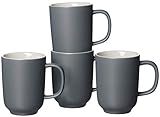 Ritzenhoff & Breker Kaffeebecher-Set Jasper, 4-teilig, je 320 ml, Grau, Steing