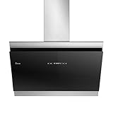 KKT KOLBE/Kopffreie Wandhaube/Dunstabzugshaube / 90cm / Edelstahl/schwarzes Glas/WLAN/Nachlaufautomatik/RGBW-LED-Beleuchtung/SensorTouch Bedienung / BICOLORE907SM