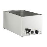 METRO Professional Bain Marie GBM 1200 | Warmhalter | Speisenwärmer | 1200 W | Edelstahl | auch gewerblicher Einsatz | Trockenlaufschutz | Heizfunktionsanzeige | Wasserstandsmarkierung | Buffetw
