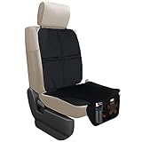Retoo Anti Rutsch und wasserdichte Kindersitzunterlage mit 2 Netztaschen, Auto Kindersitz, Sitzschoner für Baby und Haustier, Universeller Autositzschoner, ISOfix geeigneter, Autositzauflage, Schw