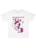 clothinx Kinder T-Shirt Bio Kindergartenstart Ich Glitzer jetzt in der Kita Weiß/Pink Größe 92