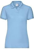 Fruit of the Loom 65/35 Polo Lady-Fit Poloshirt NEU, Farbe:Pastellblau, Größe:2XL