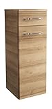 FACKELMANN Midischrank Milano/Badschrank mit Soft-Close/Maße (B x H x T): ca. 30,5 x 83 x 32 cm / 1 Tür und 1 Schublade/Türanschlag frei wählbar/Korpus: Braun hell/Front: B