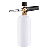 Schneeschaum Lanze schaumkanone Auto Wash Schaumlanze mit Verstellbarer Schaumstoff Düse, 1L Seifenspender Flasche und Faden Adapter für Hochdruckreiniger Kompatibel mit Nilfisk/Kew/Alto Wap C