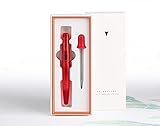 Majohn Füllfederhalter C2, feine Feder, rote Farbe transparente Acrylharzfässer, Augentropfen-Füllung, riesige Tintenkapazität, mit Stiftebox