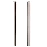 Amazing Tour Regulierbare Tischbeine 2X Ø60 mm Teleskopfuß 710-1100mm Metall Tischbeine Edelstahl Tragkraft 50 kg - Satin Nick