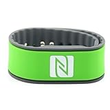 NFC Armband, geeignet für Kontaktdaten, Messe, Sport, 924 Byte (NTAG 216), wasserfest, grün/grau, verstellb