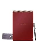 Rocketbook Flip Wiedervervendbares Notizblock - Executive A5, Scarlet Rot, Ringbuch mit Linien und Punktraster - Inklusive Pilot FriXion Stift und W