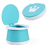 GOSFUN Toilettensitz Kinder, Faltbare Töpfchen für Kinder mit Einweg-Reinigungsbeutel, Beweglich Kindertoilette Für Reise Camping