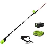 Greenworks Tools 80V 51cm Teleskop Akku-Heckenschere mit Akku und Ladegerät, 400W, Schnittgeschwindigkeit 3000 U/min, Arbeitshöhe 2,2 m, schwenkbarer Schneidkop