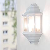 Wandlampe Außen Weiß rustikal 2xE27 IP44 Schiffsleuchte LIVORNO Außenleuchte Wand Haus Balkon Tü