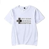 SYXZ Grey's Anatomy T-Shirt Männer Frauen T-Shirt Kurzarm Junge Mädchen T-Shirt T-Shirt Herren Kleidung,Weiß,3XL
